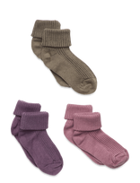 Minymo - Baby 2X2 Rib Sock (3-Pack) - Kūdikių kojinės - Marga / raštuota