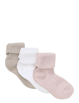 Minymo - Baby 2X2 Rib Sock (3-Pack) - Kūdikių kojinės - Balta