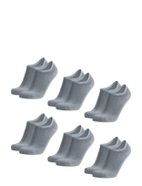 Danish Endurance - Bamboo No-Show Socks 6-Pack - Futbolo kojinės iki kulkšnių - Pilka