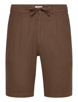 Lindbergh - Linen Blend Herringbone Short - Laisvalaiko marškiniai - Ruda