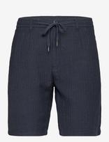 Lindbergh - Linen Blend Herringbone Short - Laisvalaiko marškiniai - Mėlyna