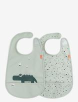 Done By Deer - Bib W/Velcro 2-Pack Croco Green - Seilinukas be rankovių - Mėlyna