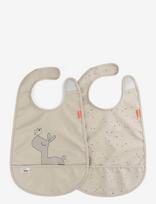 Done By Deer - Bib W/Velcro 2-Pack Lalee Sand - Seilinukas be rankovių - Marga / raštuota