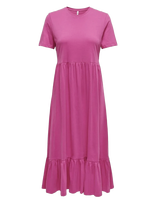 ONLY - Onlmay Life S/S Peplum Calf Dress Jrs - Iki kelių ir midi suknelės - Rožinė