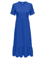 ONLY - Onlmay Life S/S Peplum Calf Dress Jrs - Iki kelių ir midi suknelės - Mėlyna