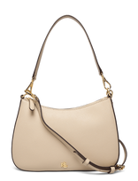 Lauren Ralph Lauren - Crosshatch Leather Medium Danni Bag - Rankinė - Kreminė spalva