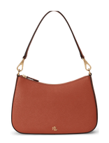 Lauren Ralph Lauren - Crosshatch Leather Medium Danni Bag - Rankinė - Oranžinė
