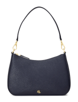 Lauren Ralph Lauren - Crosshatch Leather Medium Danni Bag - Rankinė - Tamsiai mėlyna