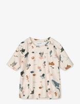 Liewood - Noah Printed Shortsleeve Swim Tee - UV viršutiniai drabužiai - Kreminė spalva