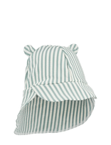 Liewood - Senia Seersucker Sun Hat With Ears - Saulės skrybėlė - Žalia