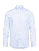 Oscar Jacobson - Slim Fit Cut Away Non Iron Banker Stripe - Verslo marškiniai - Mėlyna