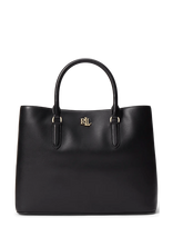 Lauren Ralph Lauren - Leather Large Marcy Satchel - Rankinė - Juoda