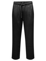 ONLY & SONS - Onssinus Loose Visc Lin 0075 Pnt Cs - Laisvalaiko marškiniai - Juoda