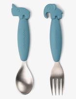 Done By Deer - Easy-Grip Spoon And Fork Set Deer Friends Blue - Stalo įrankiai - Mėlyna