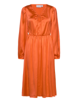 Vila - Vipetia L/S V-Neck Mid Calf Dress/Dc - Iki kelių ir midi suknelės - Oranžinė