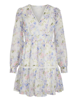 Vila - Viroman New V-Neck L/S Short Dress/Dc/Ka - Trumpa suknelė - Balta