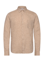 Lindbergh - Cotton/Linen Shirt L/S - Lininiai marškiniai - Ruda