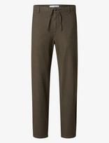 Selected - Slh172-Slimtape Brody Linen Bld Pnt - Lininės kelnės - Žalia
