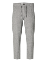 Selected - Slh172-Slimtape Brody Linen Bld Pnt - Lininės kelnės - Pilka