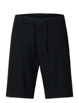 Selected - Slmregular-Brody Linen Bld Shorts Noos - Laisvalaiko marškiniai - Juoda