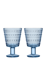 Iittala - Kastehelmi Glas På Fod, 26 Cl, Aqua, 2 Stk. - Baltojo vyno taurės - Mėlyna