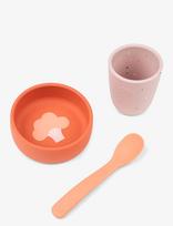 Done By Deer - Silicone First Meal Set Papaya - Vakarienės rinkiniai - Marga / raštuota
