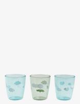 Done By Deer - Yummy Mini Glass 3 Pcs Happy Clouds Green - Puodelis - Mėlyna