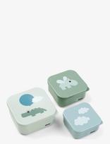 Done By Deer - Snack Box Set 3 Pcs Happy Clouds Green - Pietų dėžutė - Žalia