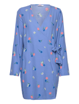 Envii - Enlime Ls V-N Dress Aop 7014 - Trumpa suknelė - Mėlyna