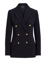 Lauren Ralph Lauren - St Lt Wt Wool Crp-Jacket - Dvieiliai švarkai - Tamsiai mėlyna