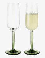 Kähler - Hammershøi Champagneglas 24 Cl Grøn 2 Stk. - Šampano taurės - Žalia