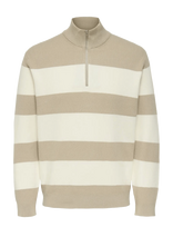 ONLY & SONS - Onsphil Reg 12 Struc Half Zip Knit Noos - Megztinis su užtrauktuku - Smėlio