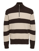 ONLY & SONS - Onsphil Reg 12 Struc Half Zip Knit Noos - Megztinis su užtrauktuku - Smėlio