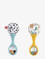 Fisher-Price - Baby Rattle ‘N Rock Maracas Toys, Set Of 2 For Infants 3+ Months, High Contrast - Barškutis - Kreminė spalva
