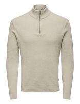 ONLY & SONS - Onsphil Reg 12 Struc Half Zip Knit Noos - Megztinis su užtrauktuku - Kreminė spalva