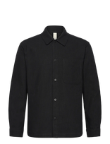 Brixtol Textiles - Frank Linen Dark Navy - Lininiai marškiniai - Juoda