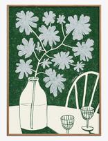 The Poster Club - Tpc X Atelier Aha - Blue Flowers & Red Wine - Plakatas - Marga / raštuota