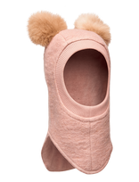 Huttelihut - Balaclava Wool Alpaca Pompoms - Balaklava - Rožinė