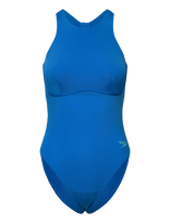 Speedo - Womens Racer Zip Swimsuit With Built In Swim Bra - Sportinis maudymosi kostiumėlis - Mėlyna