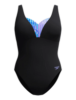 Speedo - Womens Shaping Printed Opusgem Dd+ 1 Piece - Sportinis maudymosi kostiumėlis - Juoda