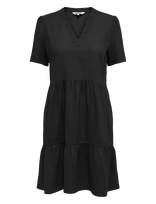 ONLY - Onltiri-Caro S/S V-Neck Lin Dress Cc Pnt - Trumpa suknelė - Juoda
