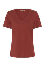 Cream - Crnaia Deep V-Neck T-Shirt - Marškinėliai trumpomis rankovėmis - Burgundiška splava