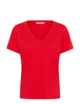 Cream - Crnaia Deep V-Neck T-Shirt - Marškinėliai trumpomis rankovėmis - Raudona