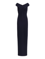 Lauren Ralph Lauren - Plshd Crepe-Gown - Ilga suknelė - Tamsiai mėlyna