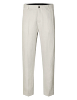 Selected - Slhregular-Will Linen Trs Noos - Klasikinės kelnės - Kreminė spalva