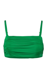 Lindex - Swim Alba Bandeau Shiny - Bandeau bikinio viršus - Žalia