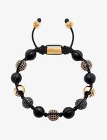 Nialaya - Men's Beaded Bracelet With Matte Onyx And Black/Gold Cz Diam - Apyrankė - Aukso