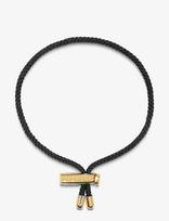 Nialaya - Men's Black String Bracelet With Adjustable Gold Lock - Apyrankė - Aukso