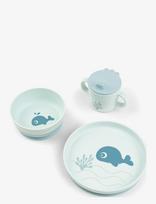 Done By Deer - Foodie Dinner Set W/Suction Wally Blue - Vakarienės rinkiniai - Mėlyna