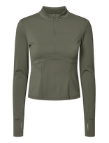 Rethinkit Studios - Butter Soft Half Zip True To Body - Megztinis - Chaki spalva